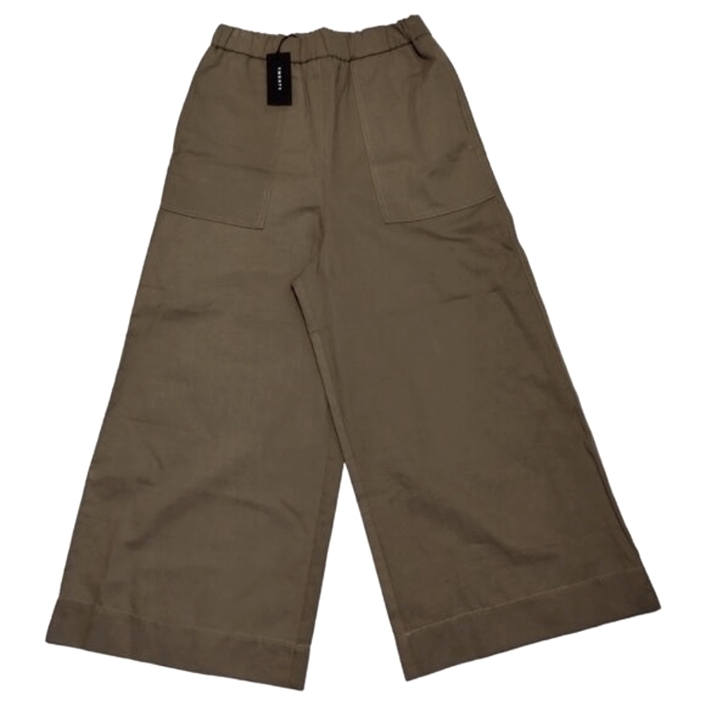 Twenty Wide Leg Pull On Trouser Pants Khaki‎ Elastic Waist Casual Sage Green